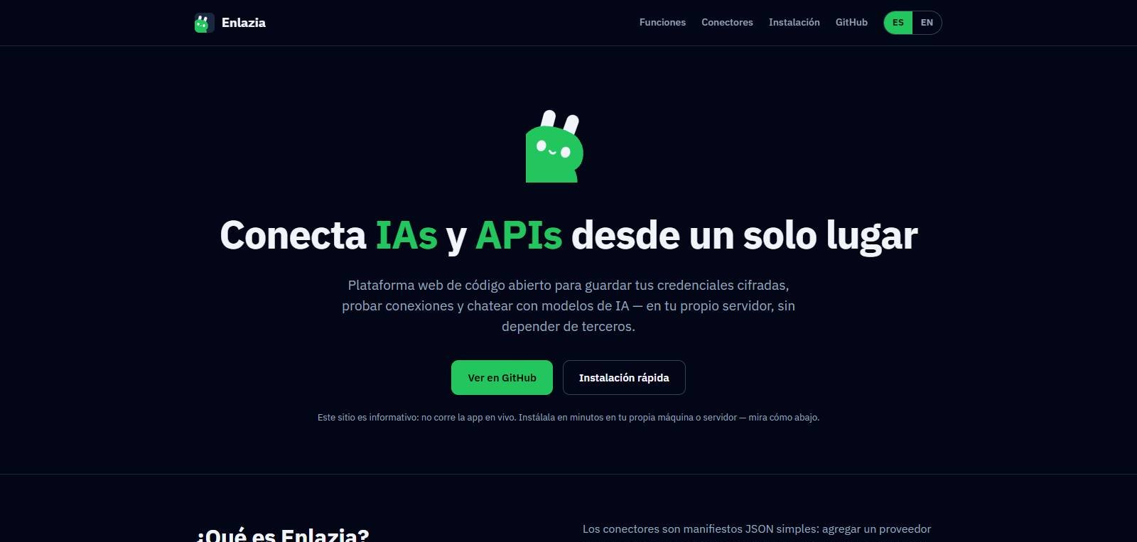 Enlazia: Open source · Conector de IA