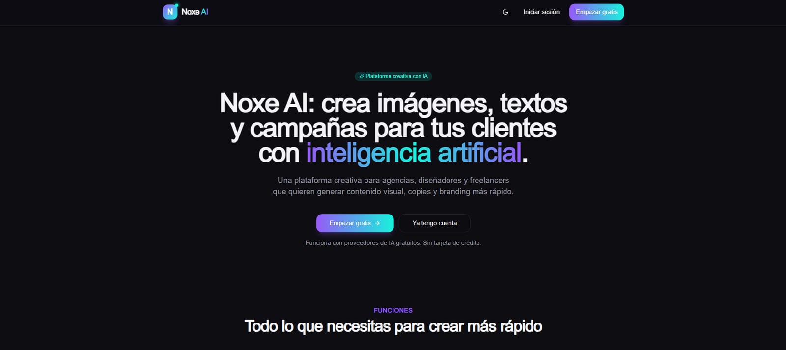 Noxe AI — SaaS · Inteligencia Artificial