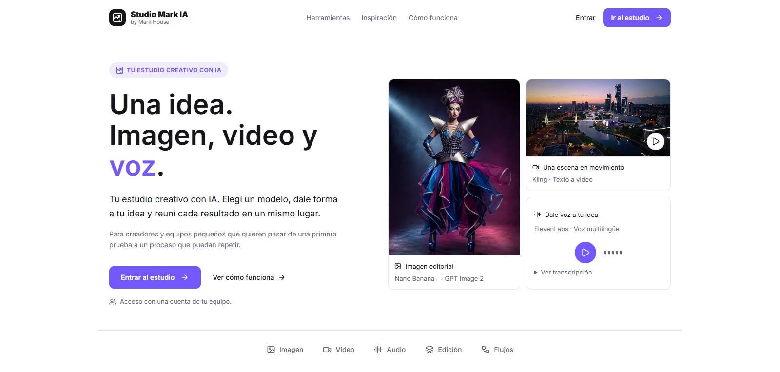 Studio Mark IA: SaaS · Estudio creativo con IA